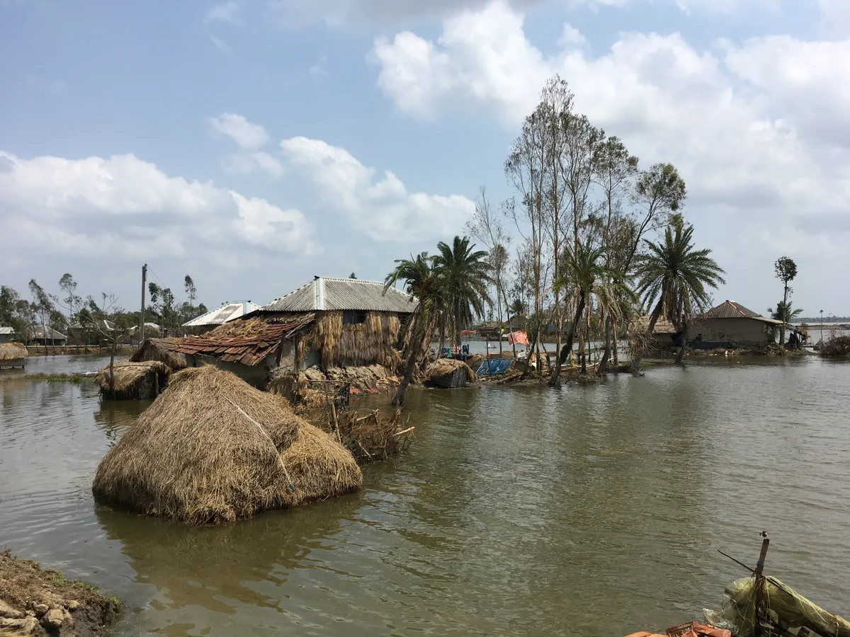 Village flooded during Cyclone Amphan