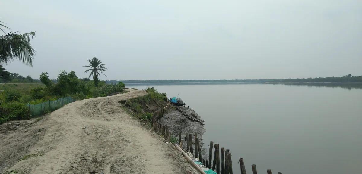 River beside a muddy embankment
